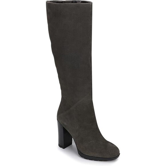 Kenneth Cole Women's Grey Suede Leather Knee High Justin 2.0 Boots US 8 EU 38.5 - Picture 1 of 11